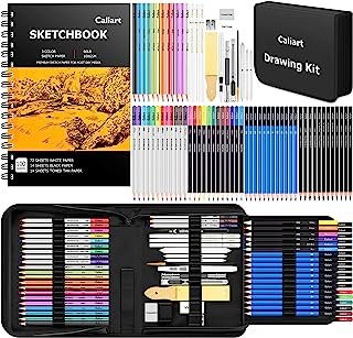 Caliart Art Supplies, Drawing Supplies, 176PCS Art Set Sketching Kit with 100 Sheets 3-Color Sketch Book, Graphite - HD Photo
